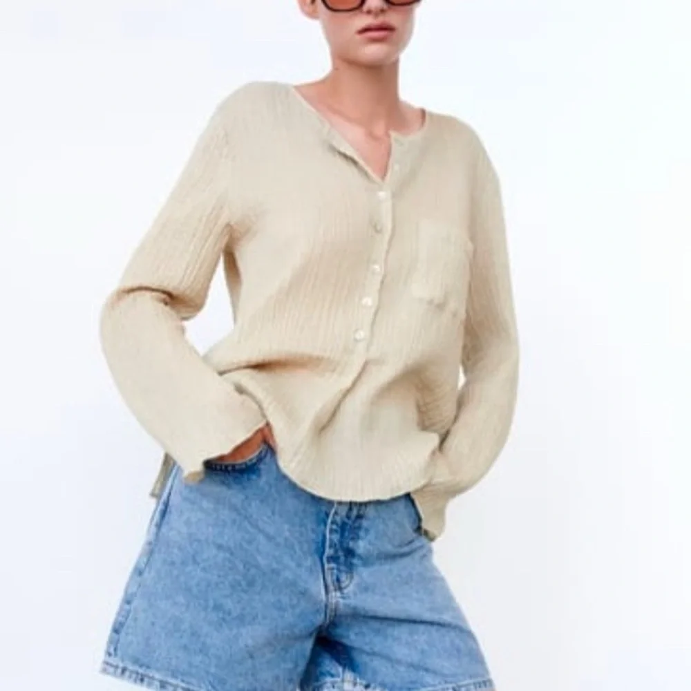ZARA RUSTIC POCKET TOP - Picture 1 of 3